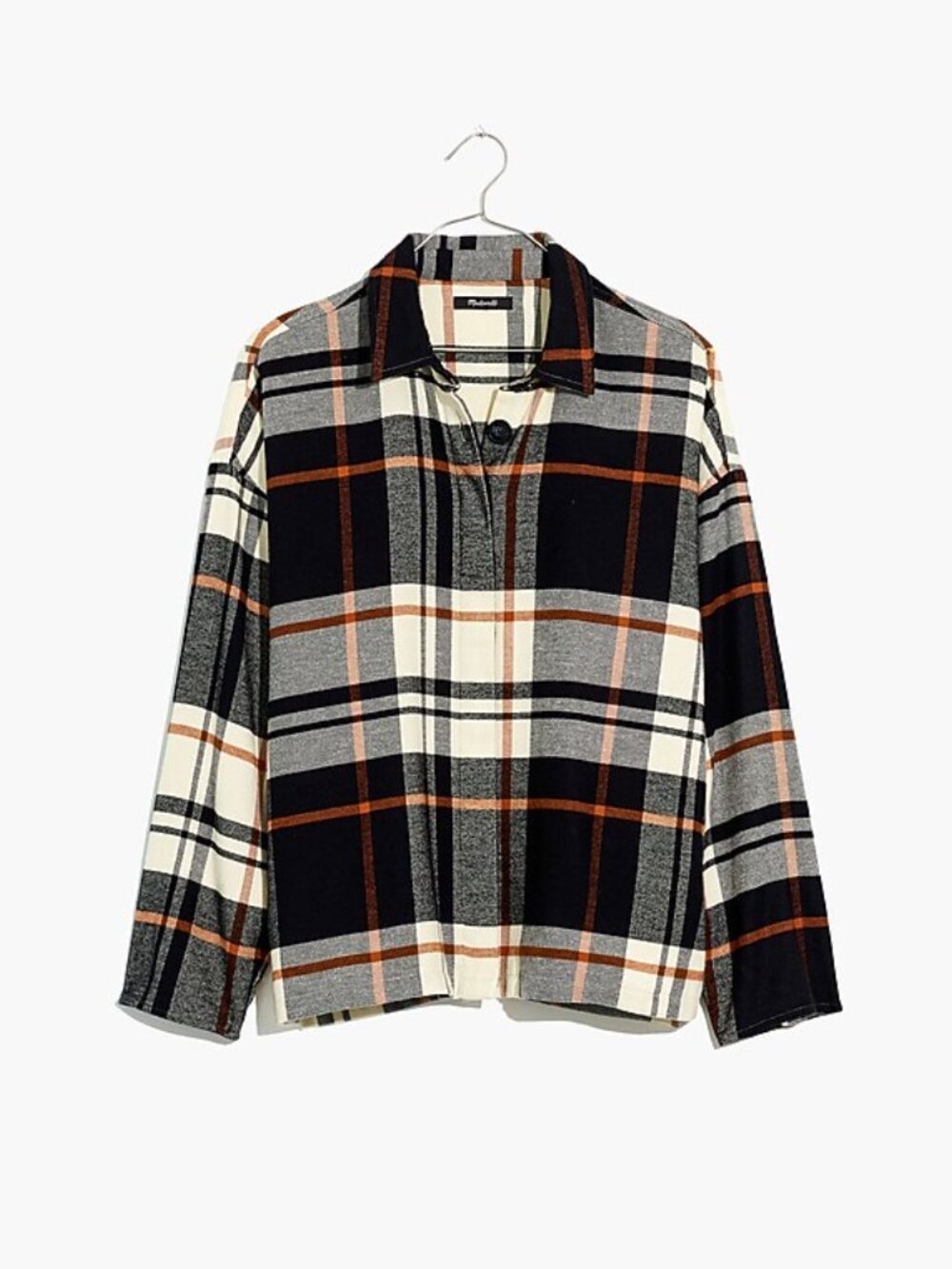 Madewell Flannel Bromley Shirt in Classic Black